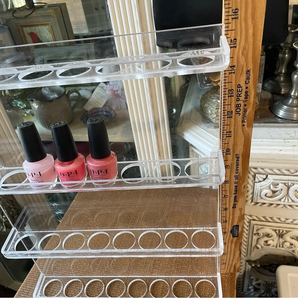 Vintage Lucite Nail polish display storage rack wall mount